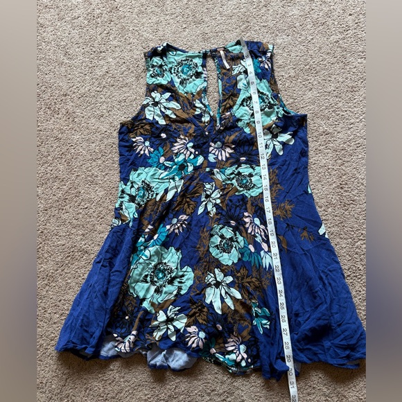 Free People Backyard Print Ocean Combo Dress Size Medium. - Picture 5 of 8